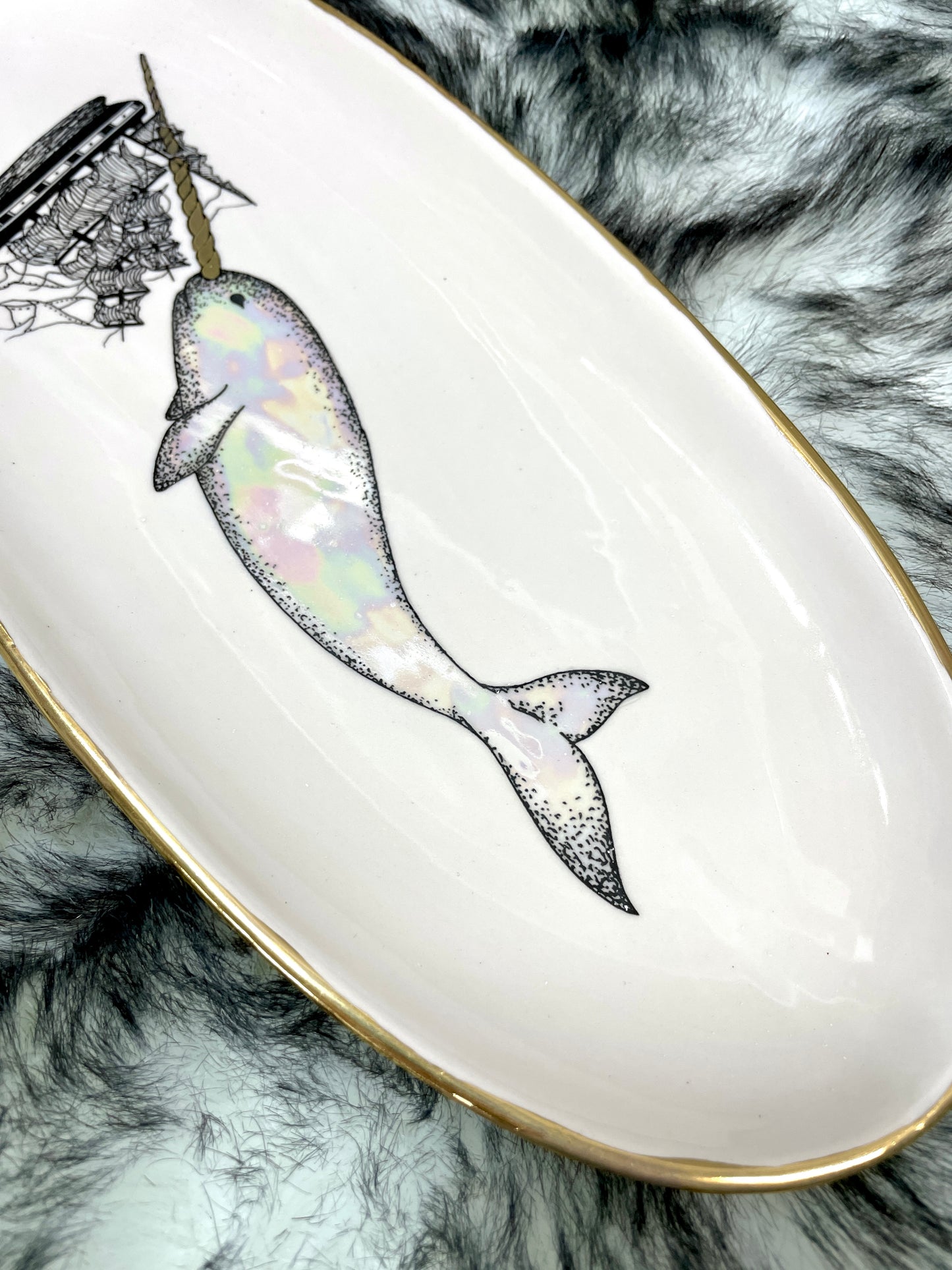 (PREORDER) Iridescent Gnarwhal medium platter