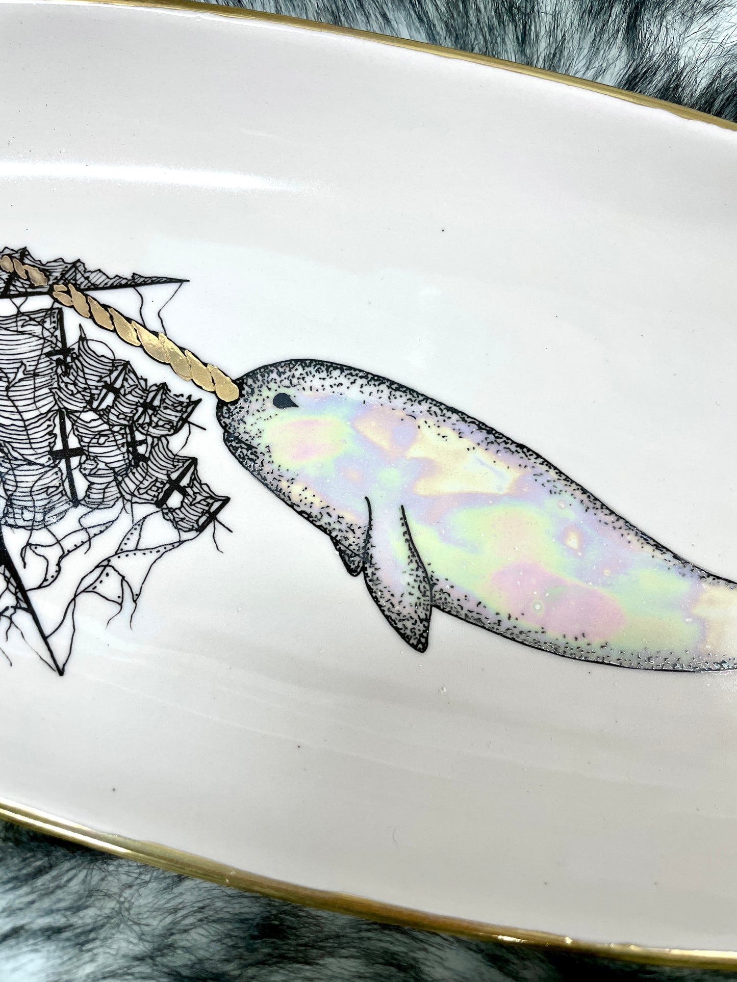 (PREORDER) Iridescent Gnarwhal medium platter