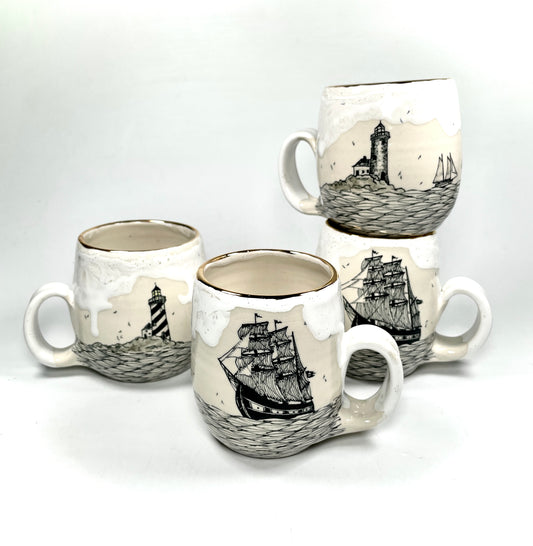 Ship and Lighthouse Mug