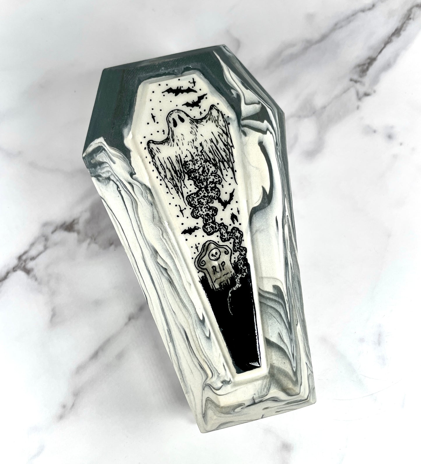 Marbled Coffin Trinket Box