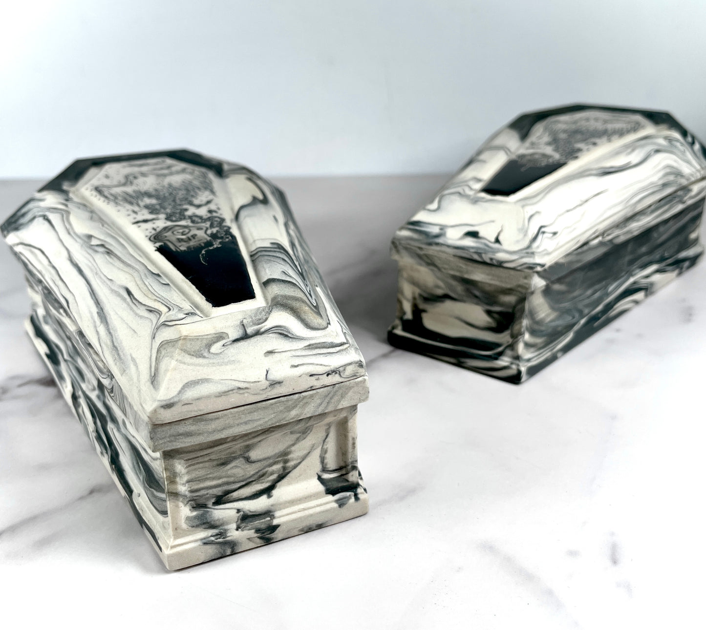 Marbled Coffin Trinket Box