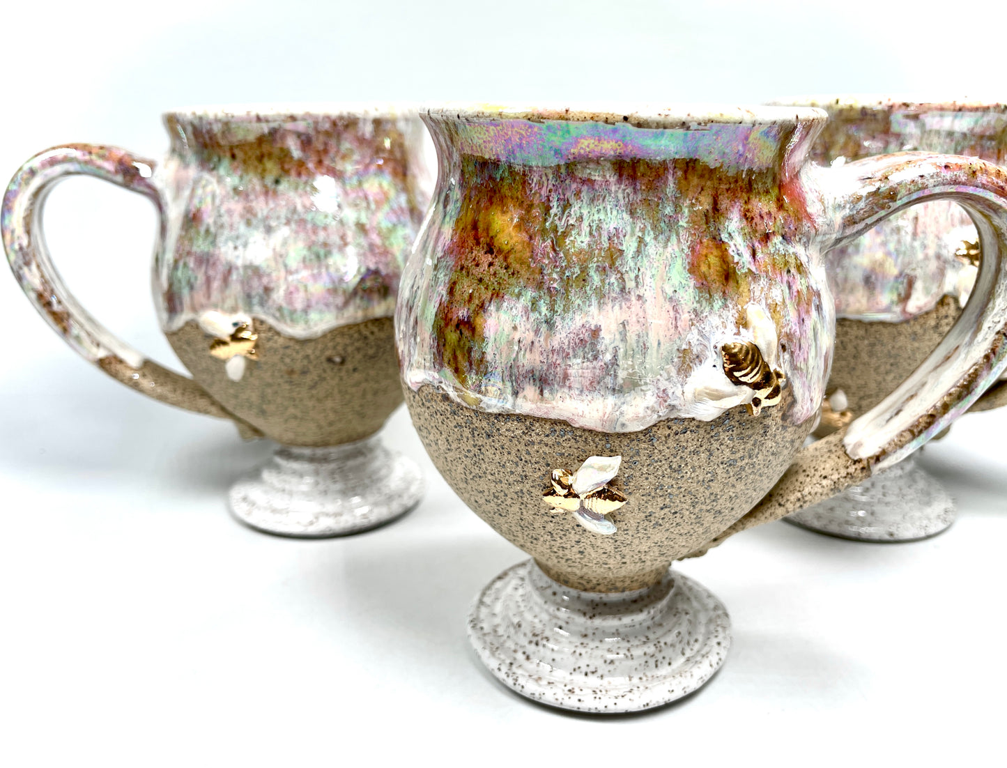 (PREORDER) Iridescent Rainbow Golden Bee Mug